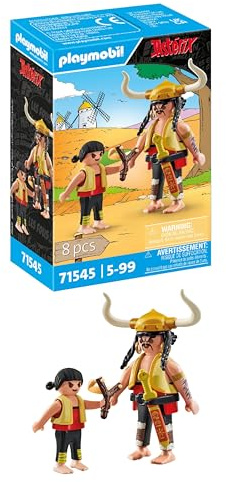 PLAYMOBIL Asterix 71545 Sopalajo de Arriérez y Torrezno y Pepe, Valiente dúo del Universo de Astérix, Incluyendo Espada y tirachinas, Juguetes para niños a Partir de 5 años