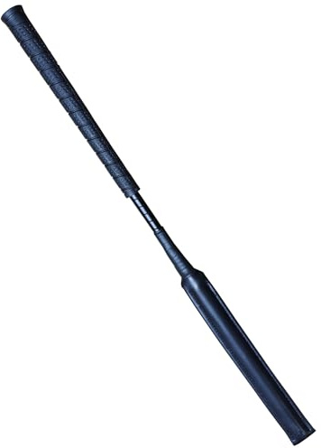HUNTERS SADDLERY Gepolsterte Gerte für Reiten, Show-Springen, Rennübungen, Events, Langlauf, Springschläger, Reitstock, 50 cm, Schwarz