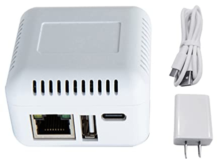 Jesscasday NP330 USB 2.0 Print Server Support 10/100Mbps RJ45 LAN Port for Androids Phones Computer Printer Only NP330 Mini Print Server USB 2.0 Cable Connection Easy Printing Server with