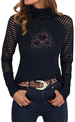 Plus Size Tops for Women Women's O-Neck Loose Fit Short Sleeve T-Shirt Casual Leaf Print Ladies Pullover Tees Tops for Outdoor Summer Running Top Womens UK Blouse (Red, M)