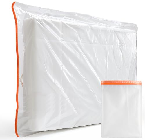 Housse Matelas 90x190/200 (épaisseur 30cm), Protege Matelas Imperméable à Double Fermeture éclair, Housse Protection Matelas pour Matelas pour e Rangement et Déplacement, Réutilisable Protège Matelas