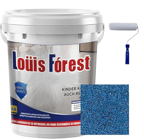 ZZLMDZ Vernice epossidica colorata sabbia per pavimenti, Louis Forest, vernice epossidica colorata per pavimenti, autolivellante, per garage, per cemento, piastrelle e marmo (blu scuro, 500 g)