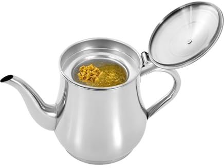 Ölsieb Topf Edelstahl Kanne 1.36L Fettkanne Mit Deckel Fettbehälter Mit Sieb Fettabschöpfer für Frittieröl Speisefett Restaurant Hause Küche Suppe Sieb Tasse