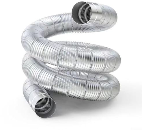 Tuyau de cheminée flexible en acier inoxydable extensible pour chauffe-eau à gaz, poêle à bois, tente de camping, 50 mm de diamètre, 0,65 à 1,5 m de long