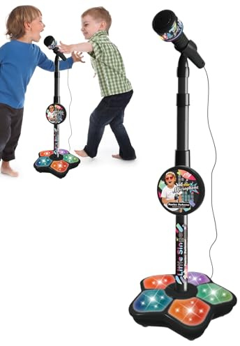 Mikrofon mit Ständer für das Mikrofon, mit Lichtern – Karaoke-Maschine, verstellbarer Ständer – mit Mikrofon – Mädchen – für – kabellos | verstellbarer Ständer – mit Mikrofon – Mädchen – für – kabellos