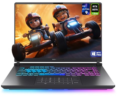 ASUS ROG Strix G16 Gaming Laptop, Intel Ultra 9-275HX, 32 GB DDR5 RAM, 2 TB PCIe SSD, 40.6 cm 2.5K (2560x1600) 240Hz Nebula Display, Nvidia G-Force RTX 5070, teclado retroiluminado RGB, W11 Pro