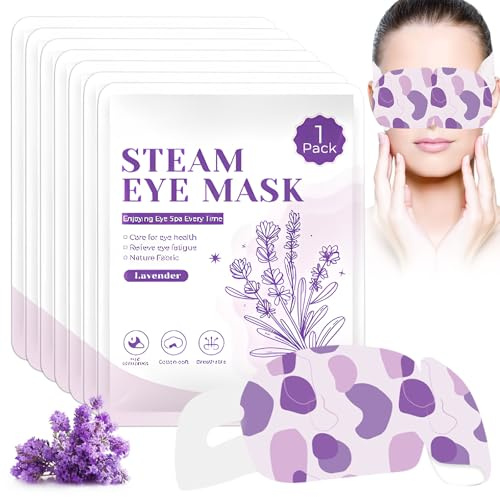 22 Packs Self Heated Eye Mask, Soothing Steam Eye Mask for Dry Eyes, Relaxing Spa Mask With Nature Essential Oil, Disposable Moist Hot Eye Patch Sleep Gift for Dark Circles & Puffy Eyes (Lavender)
