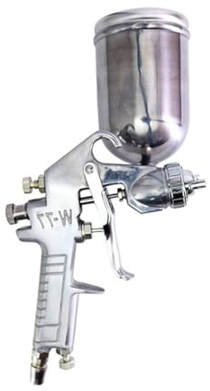 HVLP W-77G - Pistola de pulverización de alimentación por gravedad con boquilla de 2,5 mm, 400 ml para pintura de látex y acabado de madera