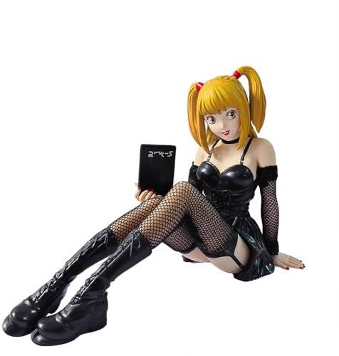 Zhongkaihua Misa Amane Figure Sitting Pose Black Silk Misa Amane Action Figure Anime Girl Collectible PVC Model Home Desk Christmas Decoration Ornament