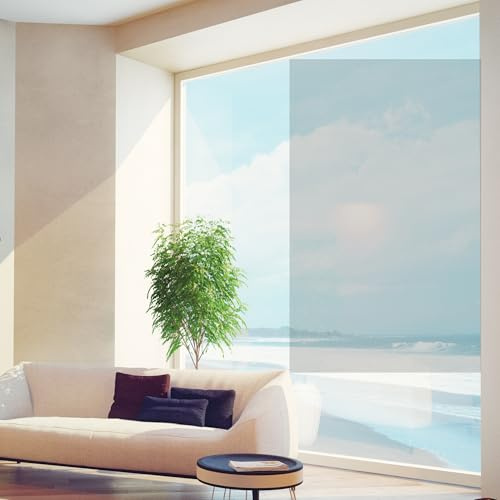Película de protección solar para ventanas de muchos tamaños grandes y gradaciones, opaca, anti UV, eficiencia térmica, privacidad, control de calor, sin infrarrojos, autoadhesiva (transparente-70%