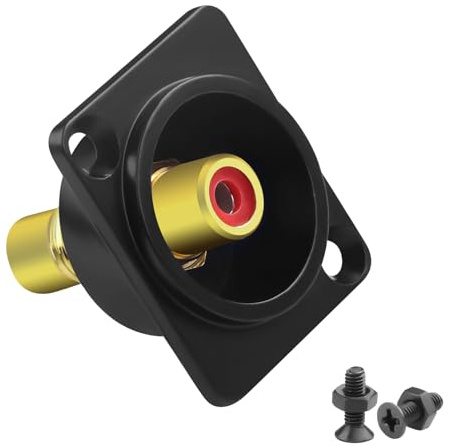 QIANRENON Montage de panneau RCA - Connecteur audio RCA femelle vers femelle plaqué or - Monture bulkhead Mount - Adaptateur de canal droit - Prise 75 Ω A/V Jack - Montage de panneau XLR/type D - Pour
