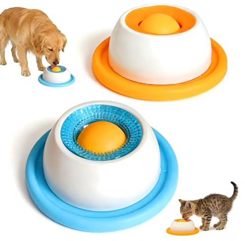 YUPDFGB Giocattolo Leccare Cani Gatti, Confezione da 2 Tappetini per Cibo Liquido con Palline Arrotolate, Anti-Scivolo Lecca Ciotola Arricchimento Giocattoli Per Cane Gatto Calmante E Ansie Sollievo