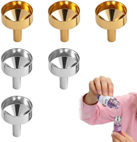 Set di 6 Imbuti in Acciaio Inox, Imbuto Cucina, Mini Imbuto Piccolo per Riempimento di Bottiglie con Collo Stretto, Perfetto per Profumi, Oli, Liquori e Cucina