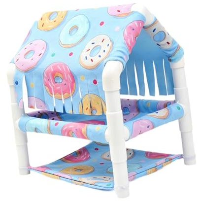 Maison pour Cobayes, Abri Multifonctionnel pour Petits Animaux, Maison Tunnel Décorative, Double Structure en Tissu PVC à Franges Douces, Convient Aux, Bleu Clair