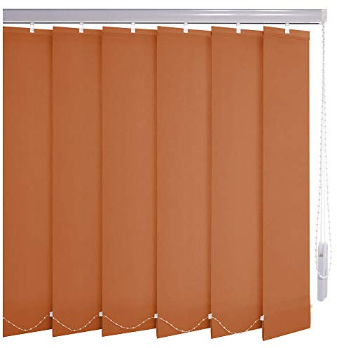 Sonnenschutz-HH® - Lamellenvorhang orange-terracotta lichtdurchlässig - Breite 250 cm x 300 cm Höhe - Lamellenbreite 127mm Vertikaljalousie Vertikalanlage Schiebevorhang