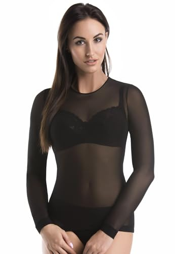 Teyli Haut Transparent Femme Haut Femme Chic et Élégant pour Soirée, Haut de Fête Femme Raffiné et Moderne pour Toutes Occasions.Noir M