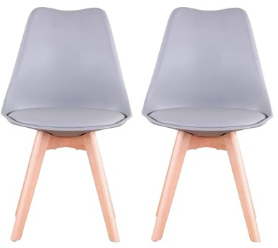 GrandCA HOME Chaises de Salle à Manger Lot de 2 Chaise Scandinave,Gris