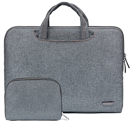 fdsmall 13.3 Inch Laptop Case - Canvas Computer Bag, Protective Notebook Briefcase Cover, Compatible with MacBook Air, MacBook Pro, Tablet PC, Ultrabook, Netbook (gray)