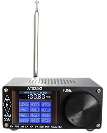 RANRAO Vollband Funkempfänger, ATS-25X1 Si4732 Chip DSP-Empfänger FM LW MW und SW SSB Frequenz Funkempfänger, Tragbarer DSP-Radioempfänger mit 2,4 Zoll Farb Touchscreen