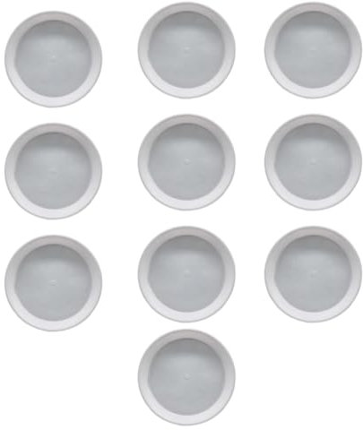 Luojuny Lot de 10 plateaux ronds en plastique de 10 tailles pour pot de fleurs, soucoupes, bacs d'égouttement pour intérieur et extérieur, plateau de drainage des plantes, blanc, 11,5 cm x 11,5 cm