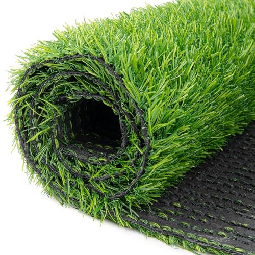 TAPISO Canyoo Gazon Synthétique Extérieur au Mètre Tapis Gazon Pelouse Artificielle Terrasse Balcon Jardin Vert Résistant aux Intempéries Épaisseur 20 mm 300 x 300 cm