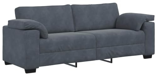 vidaXL Divano a 3 Posti Grigio Scuro 220x77x82 cm in Velluto, Divano, Divano a 3 posti, Divano in Velluto, Divano, Divano a Tre posti