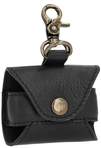 Gusti Lanzo - Dispensador de bolsas higiénicas de piel para mascotas, color negro