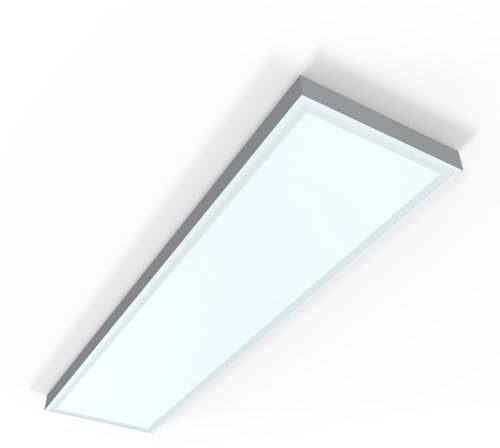 Simple Lighting® 1200x300mm Surface Mounted LED Panel Light, 40W, 4000 Lumens, CCT Switchable (3000K/4000K/6000K), 65mm Profile, Backlit, Office Ceiling Panel