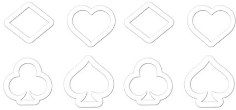 Veemoon Playing Cards Cookie Cutters and Embossing Molds Set 8pcs Plastic Biscuit Cutters for Baking Cookie Dough Stamps for Cake Decoration and Party Baking