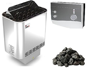 Stufa Sauna Nordex 6 kw con Il Controllo Esterno K1-Next per 220/240V o 400V e Pietre da Sauna