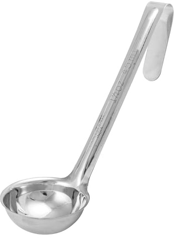 Winco 1.5 oz Red One Piece Stainless Steel Ladle