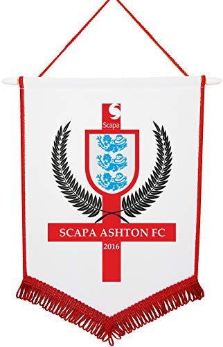 Personalised Football Pennant Printed With Your Club Badge 18 x 25cm (Red 18cm x 25cm)