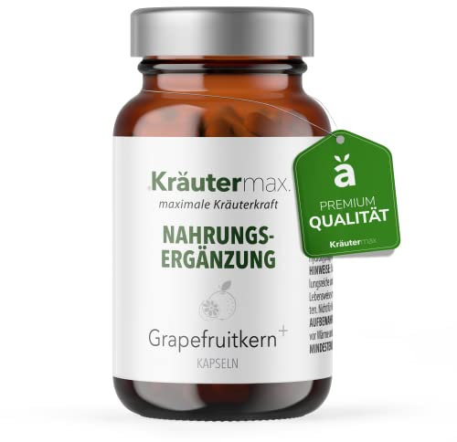 Grapefruitkernextrakt Kapseln | Grapefruit Extrakt mit Schwarzkümmelöl Kapseln | Grapefruitkern Plus nach der Kräutermax Original Rezeptur | Grapefruitkernextrakt Vegan 1 x 60 Stk