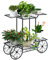 RELAX4LIFE Estantería para Plantas de Metal con 6 Estantes, Soporte para Plantas con Ruedas Decorativas y Forma de Corazón, Estante de Flores Resistente al Agua para Balcón, Jardín y Terraza, Negro