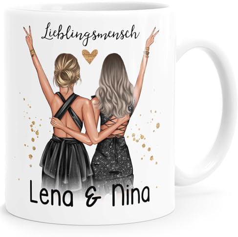 SpecialMe® Tasse beste Freundin Geschenk Geburtstag Weihnachten persönlich personalisiert Freundschaft Best Friends Weiss Keramik-Tasse