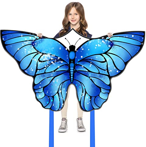 Kaiciuss Butterfly Kite for Kids & Adults, Single Line for Beach Trip, Easy to Assemble for Kids and Beginners, Flying Butterfly Design for Children, It Comes with 300 ft String Line Handle