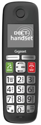 Gigaset E295H - Additional Handset for Cordless Big Button Phone - Made in Germany - Big 2 Display high Contrast - Extra Large Keys, Easy Usability - Caller-Block - 100 Contacts Phonebook, Black