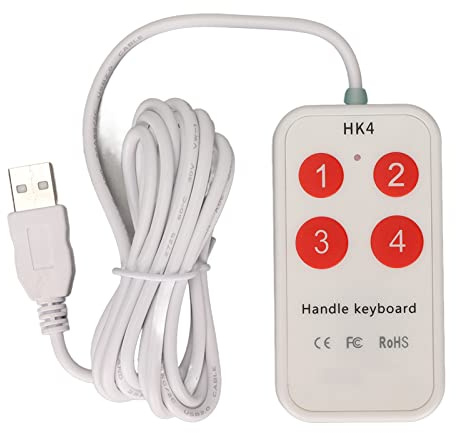 Asixxsix Programmierbare Tastatur, 4-Tasten-Griff-Tastatur, Benutzerdefinierte USB-Spieltastatur, Makro-Tastatur, Tasten-Tastatur für Spiele-Laptop Zum Scannen von Bildern Im Krankenhaus,
