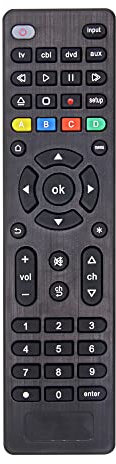FOXRMT Telecommande Universelle pour Tous Les téléviseurs, lecteurs Blu-Ray/DVD, lecteurs de Streaming, Soundbar, Audio/vidéo, par Cable, 4 en 1 Télécommande Universelle Configuration Simple