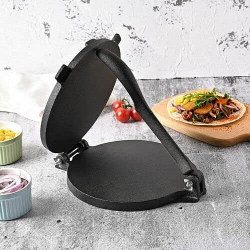 EliteKoopers 1Pcs Cast Iron Heavy Duty Tortilla Press Maker 8 Inch Restaurant Flour Corn Maker Tool