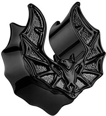 beyoutifulthings Ohr-Plug Schwarz-e Fledermaus Ohr-Piercing Ohr-Schmuck Tunnel Spreader Sattel-Verschluss 8-25mm