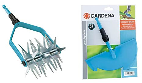 Gardena combisystem-Sternfräse: Gartenfräse zur Saatvorbereitung und Bodenlockerung & combisystem-Rasenkantenstecher: Praktischer Rasenkantenschneider mit korrosionsgeschütztem Stahlblatt