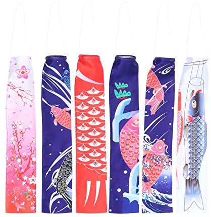 Healvian 6stücke Japanische Karpfenflagge Dekorative Banner Für Sushi-restaurants Und Gartendekoration Leichtgewichtige Hängeflaggen Für Und Außenbereiche