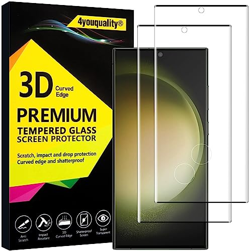 4youquality skärmskydd i härdat glas för Samsung Galaxy S23 Ultra, 2-Pack, [LifetimeSupport] [Stöttålig] [Anti-splitter] [Anti-rep]