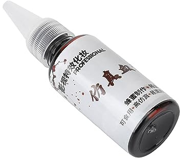 Faux Sang de Maquillage, Faux Sang Liquide Comestible Lavable de 30 Ml pour Halloween