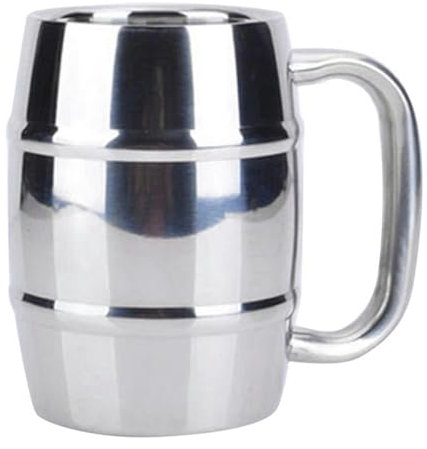 MdybF Tasse en Acier Inoxydable 300-410 ML Tasse De Bière en Acier Inoxydable Double Mur À Bois De Lait Tasse À Thé-300 ML-comme Décrit