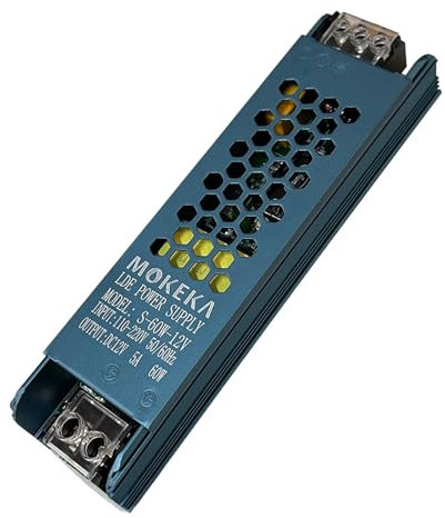 MOKEKA Alimentatore 12V 5A 60W LED Driver Trasformatore Convertitore AC 110/220V Adattatore a Tensione Costante per Striscia (5A/60W)