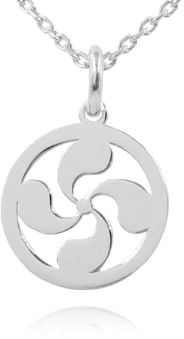 Passo Collar mujer con Colgante Lauburu plata 925 - Poderoso amuleto muy conocido en el País Vasco - Abalorio con cadena plata mujer de 45cm -Se envía en una cajita listo para regalar