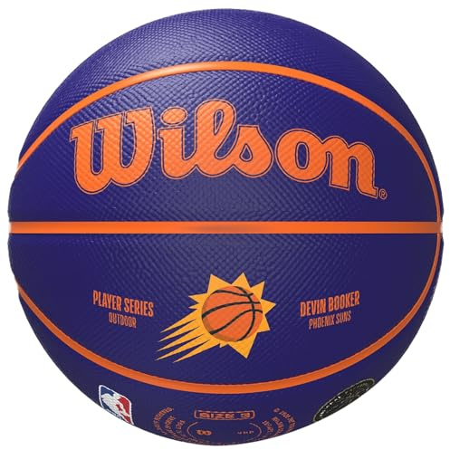 Wilson NBA Player Icon Devin Booker Mini Ball WZ4019801XB, Unisex, Basketball, Purple/Orange, 3