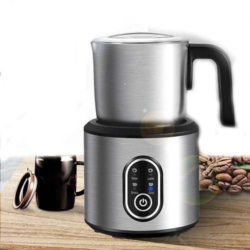 Mousseur à lait amovible, chauffe-lait amovible 4 en 1, double chaud et froid, avec contrôle tactile intelligent et passe au lave-vaisselle, arrêt automatique, pour latte/macchiato/cappuccino